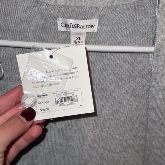 NWT! Croft & Barrow Cardigan Sweater - Picture 4 of 4